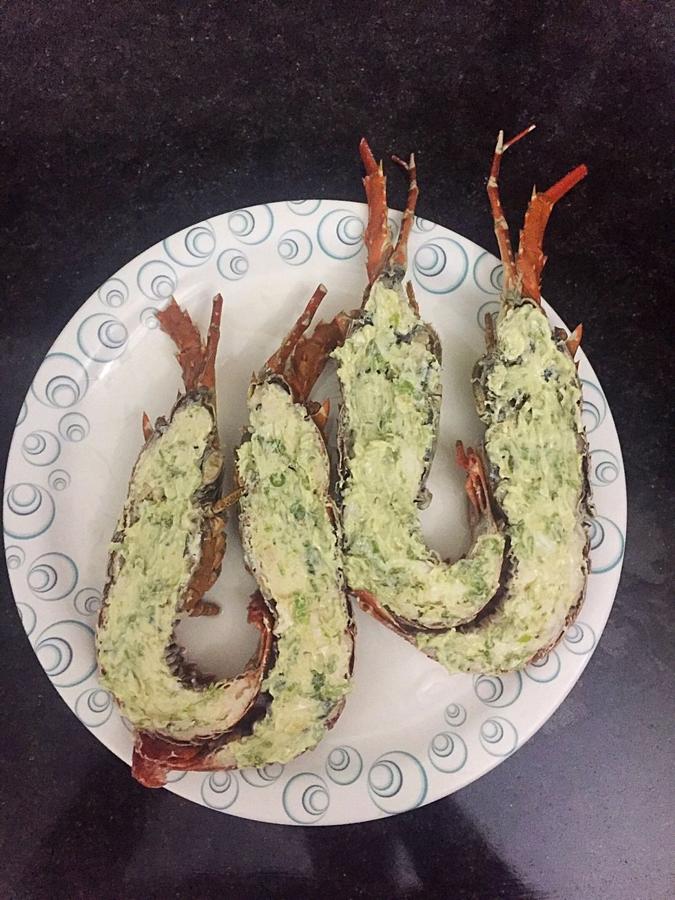 Marinate the lobsters with chilli garlic butter paste and refrigerate it for one hour