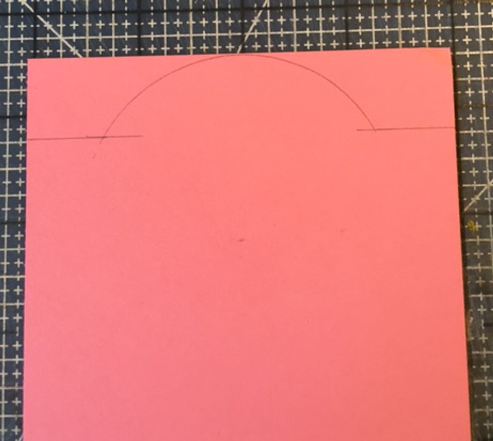 Mark a 3" diameter circle above marked line, centered.