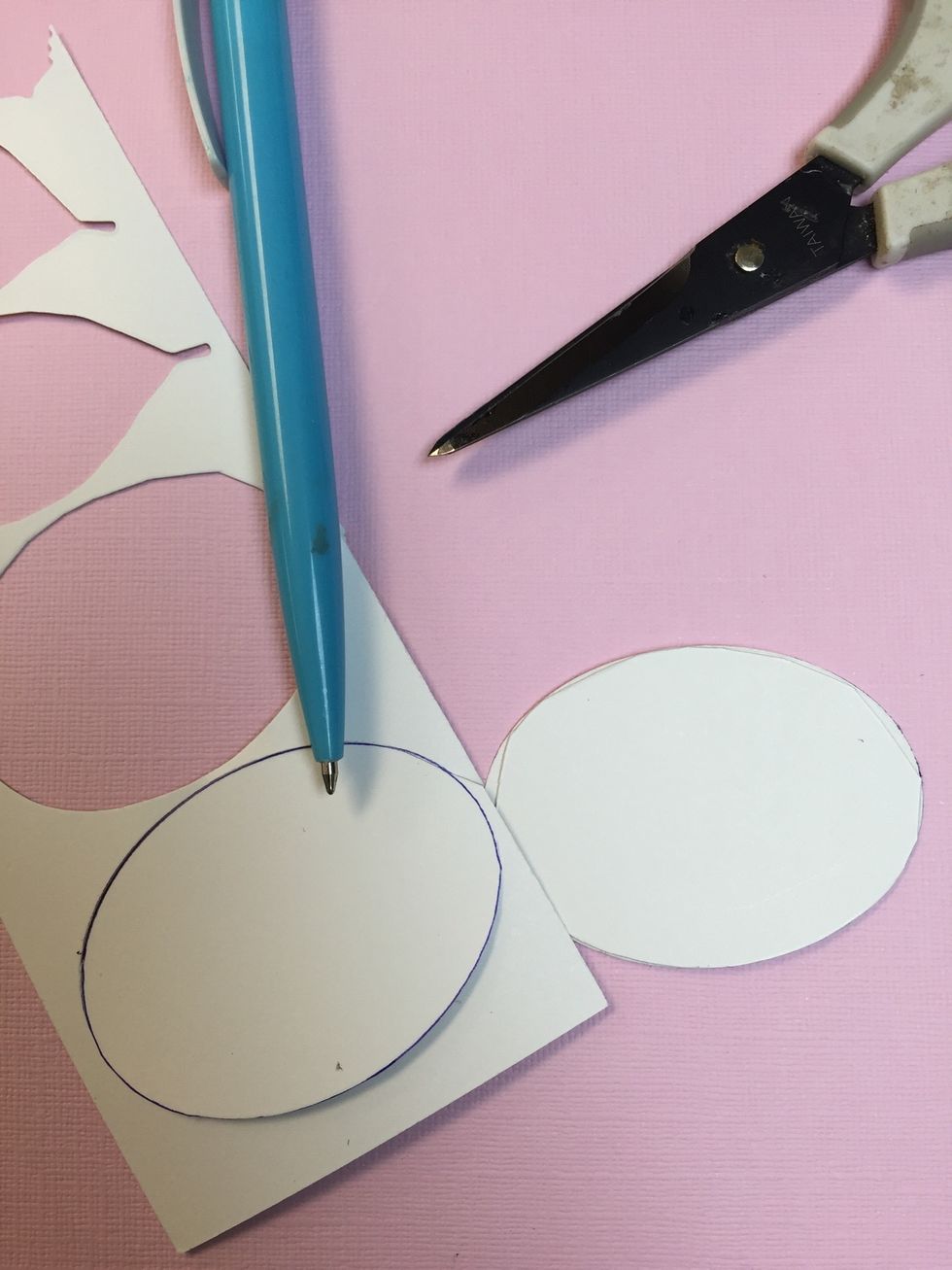 Mark and cut or use a die for the oval frame