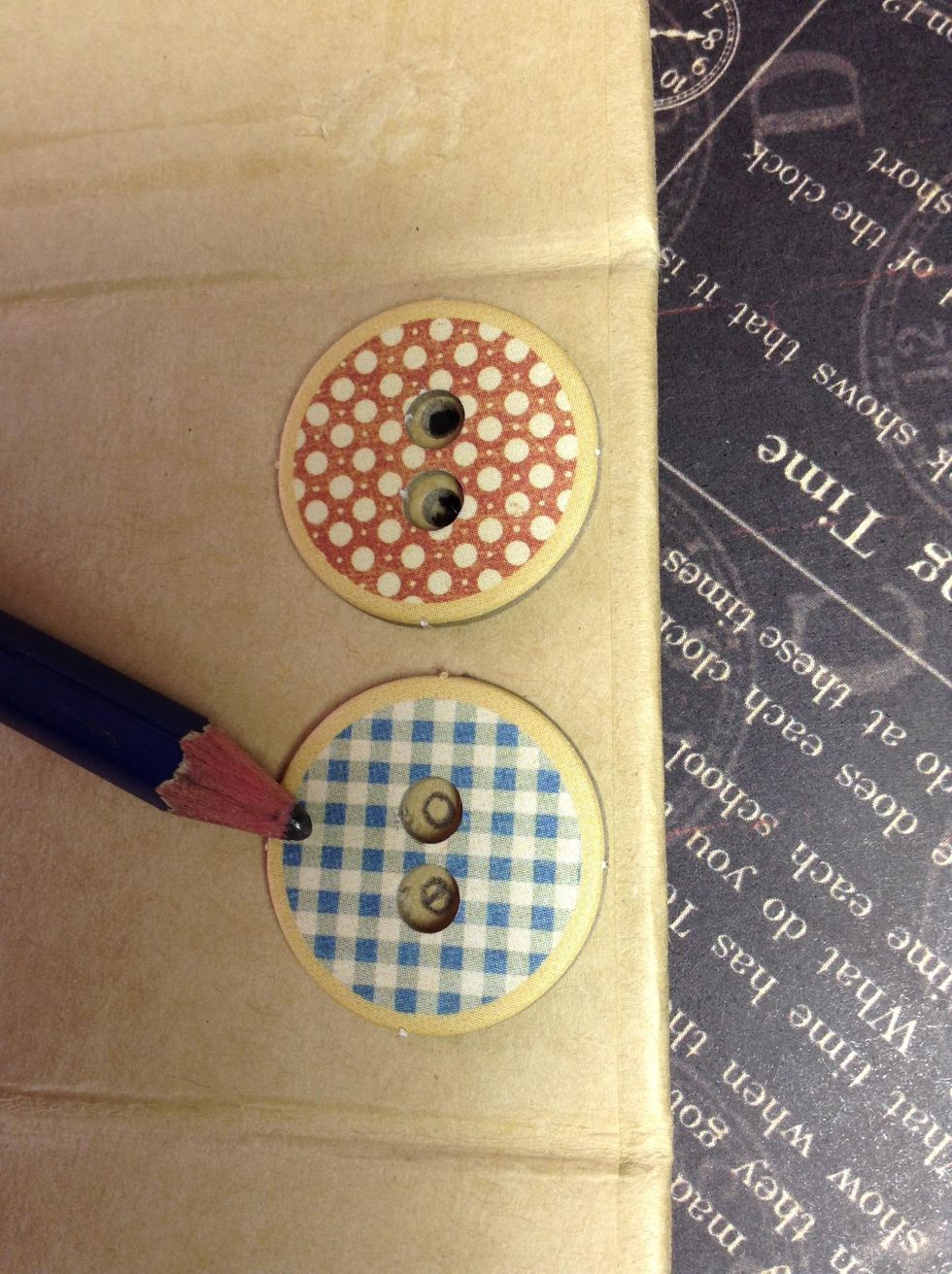 Mark four openings...you can use the buttons like a template..