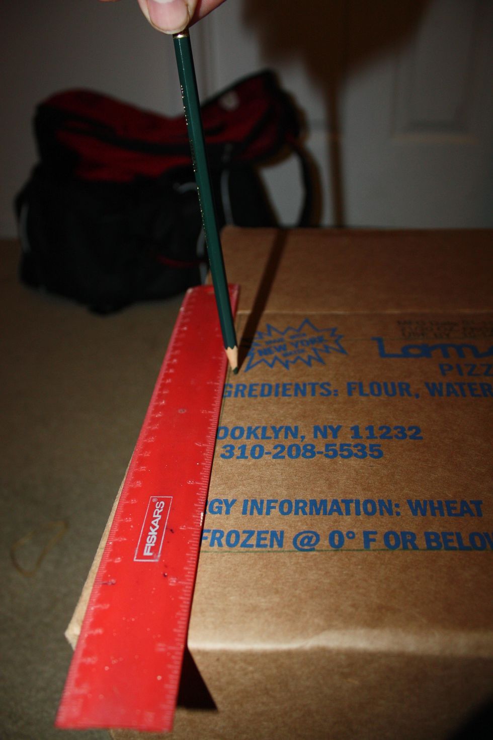 Mark lines about 1 inch (2.5 cm) inside each edge of the box on each side and on the top of the box