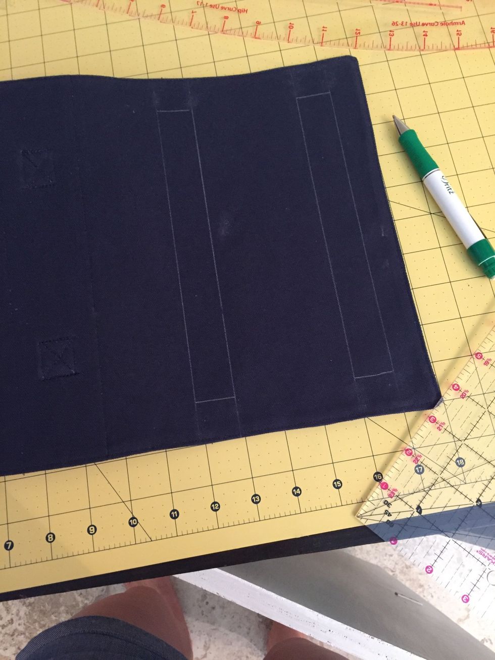 Mark same on other half.