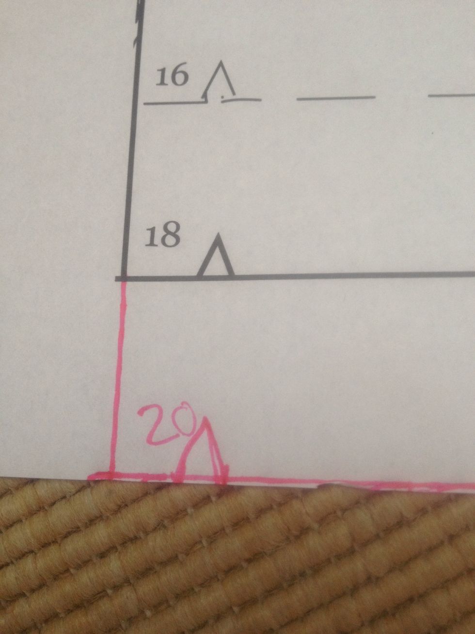 Mark your size. You can add more sizes on by adding extra paper to your pattern