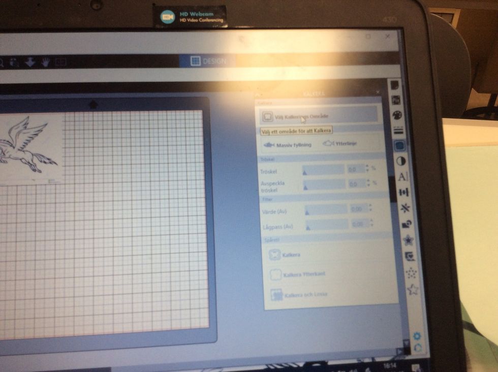 Markera h\u00f6gst upp, v\u00e4lj kalkyleringsomr\u00e5de.