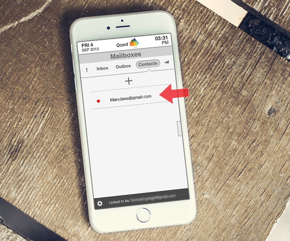 Mary Jane's email address now appears in your "Contacts" with a RED dot, which indicates Mary has not accepted your 'Friend Request' yet.