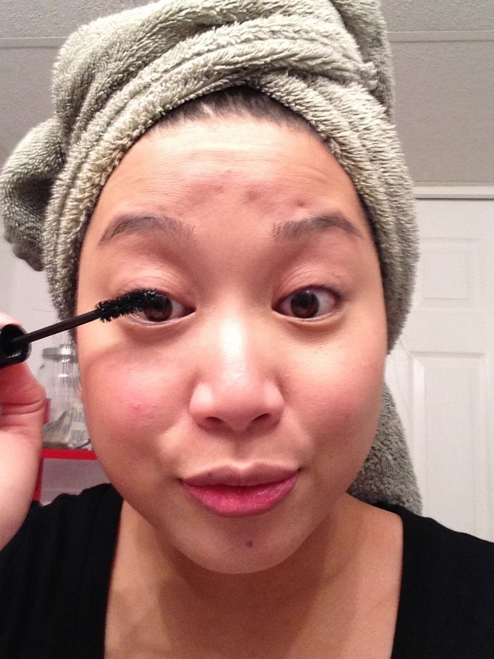 Mascara time - and lots of it. I use two - one with a brush applicator for volume and then another with a comb applicator to separate!