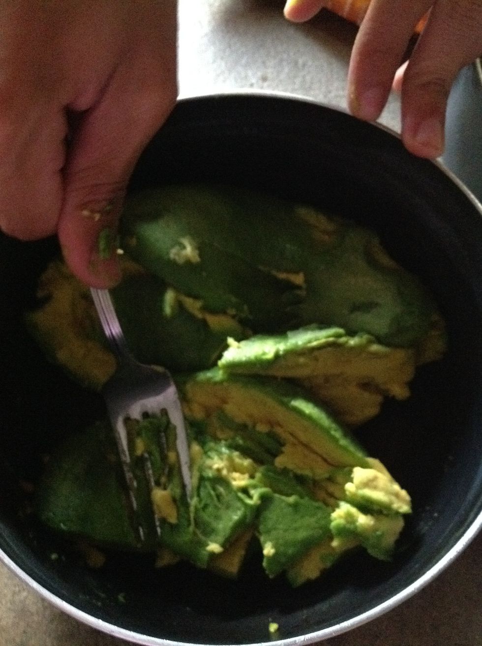 Mash avacados with a fork.