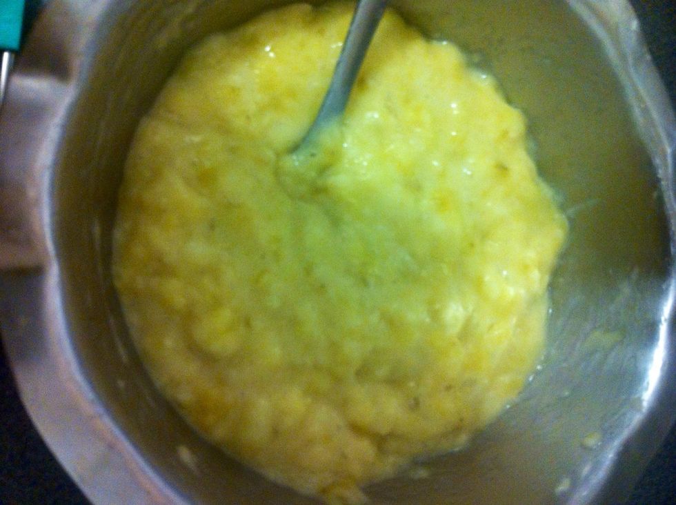 Mash bananas and set aside.