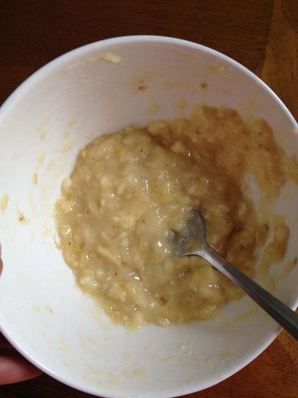 Mash the banana with a fork