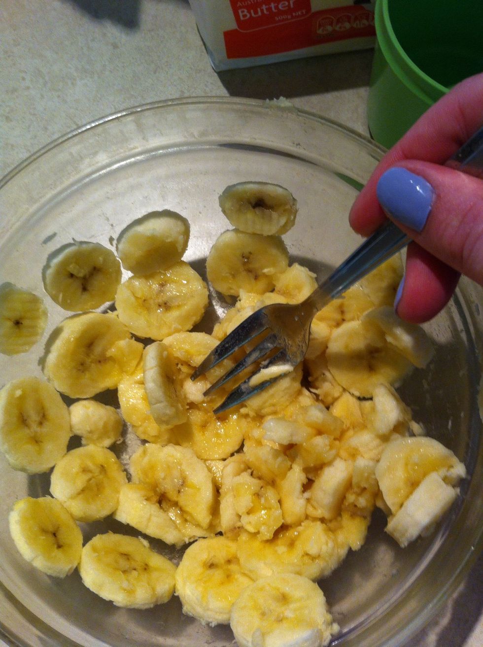 Mash the bananas