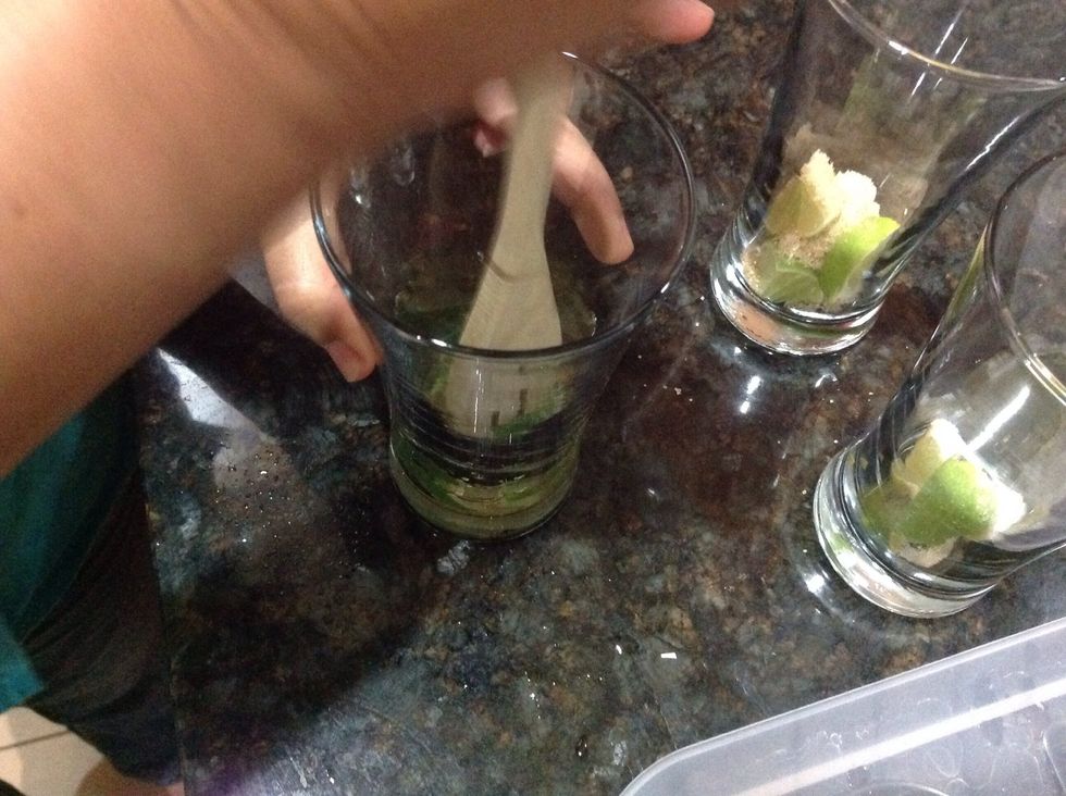 Mash the lemons so the juice comes out...