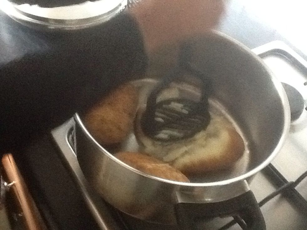 Mash the potatoes.
