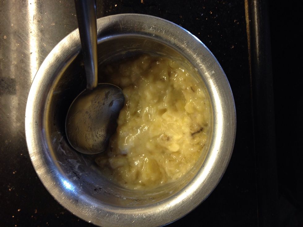 Mash them like so.