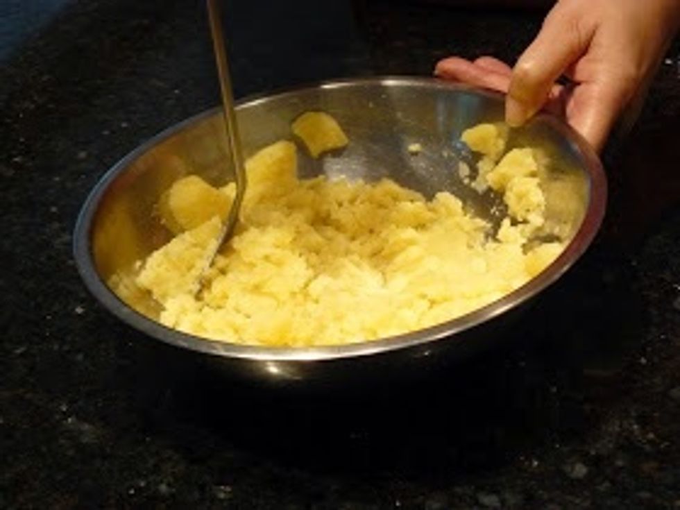 Mash until smooth. Don't blend in the food processor!