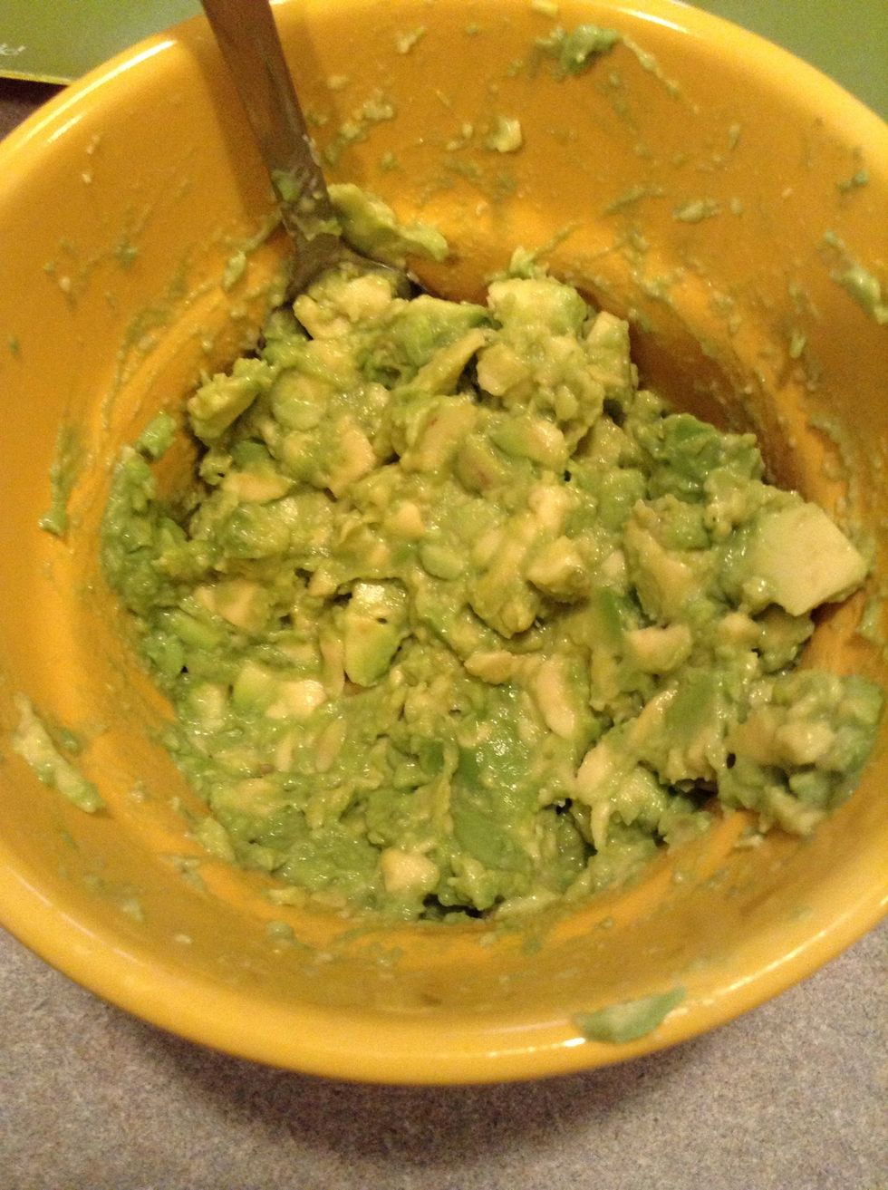 Mash up into desire consistency. (I only used 1 avocado)