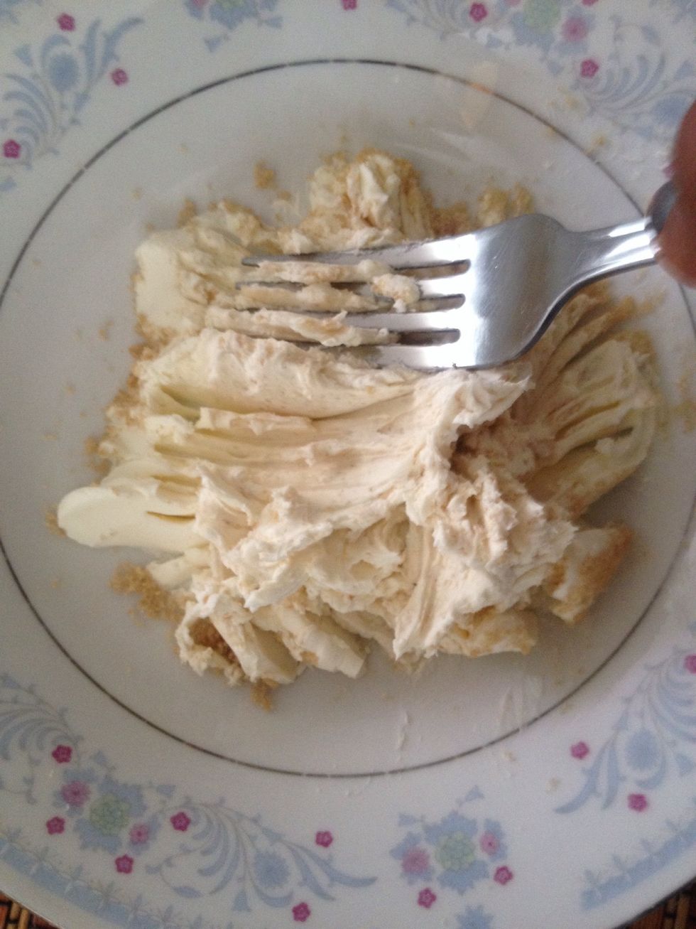 Mash with a fork until combined