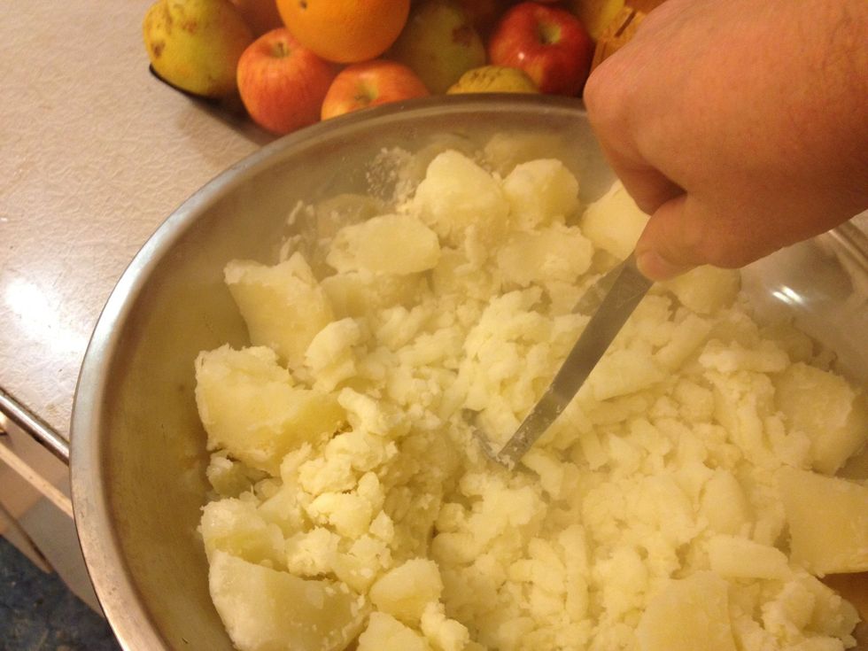 Mash with enough butter to flavor. About a tablespoon per potato.