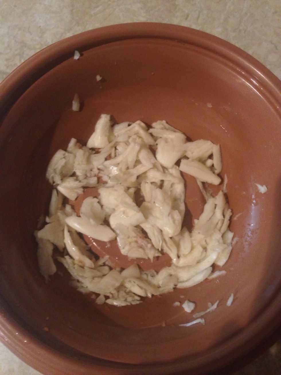 Mash your garlic .