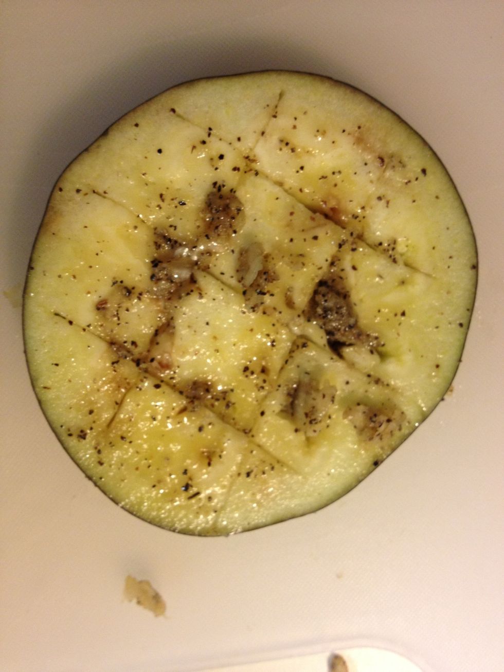 Massage the garlic mixture on both sides. Try to apply between the cuts too.