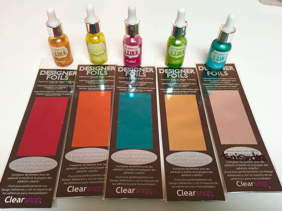 match up Izink Ink Colors to Designer Foil Colors; mixing and matching as you like.