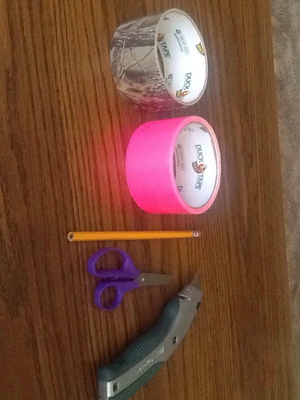 materials- pencil tape box knife if you want scissors