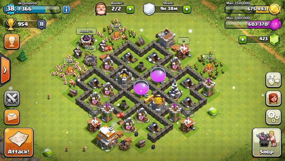 Max all other buildings EXCEPT the town hall.