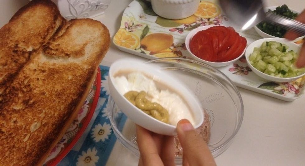 Mayo, tahini, cream cheese and mustard