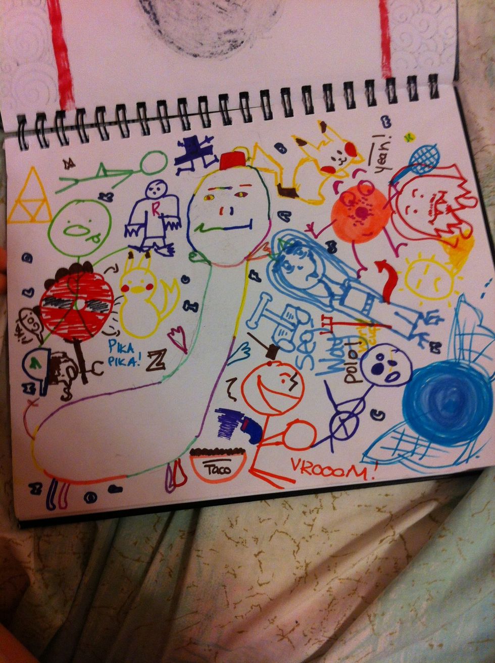 Me and my friend were in a random mood do we did a tonnage of personal jokes and stuff. Don't forget it's okay to draw like this!! It's a good way to spill your mind on paper