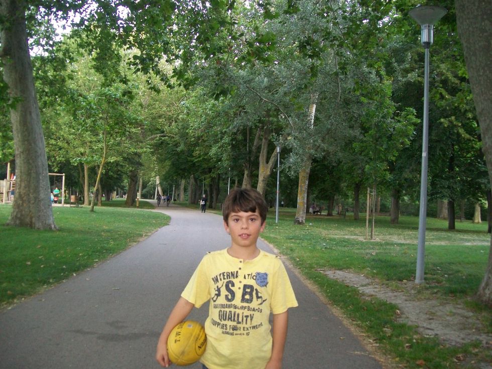 me at the park but i have to teach everyone footy