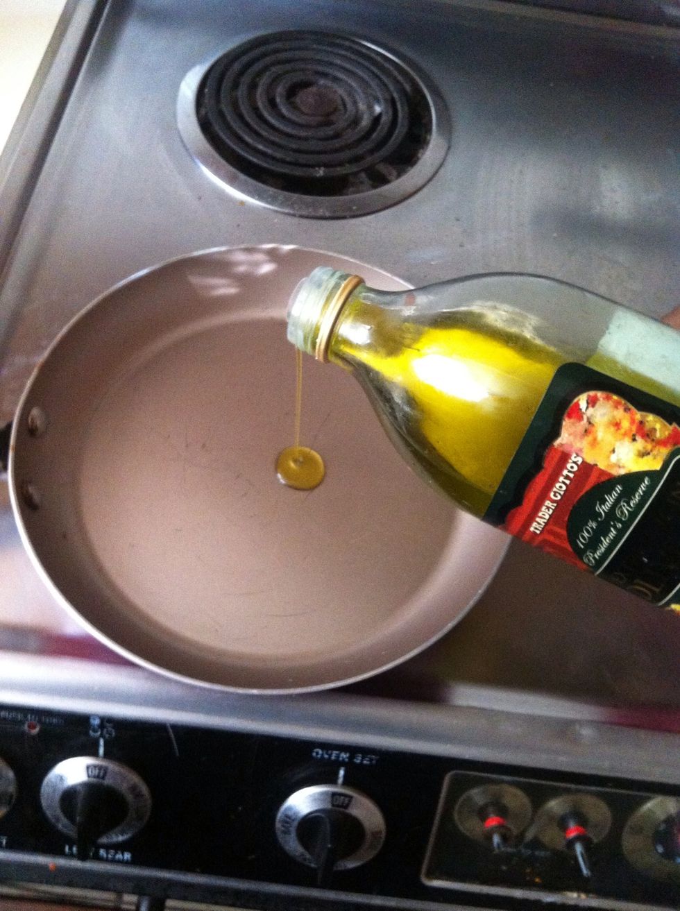 Mean while add a table spoon of olive to a pan(low heat)