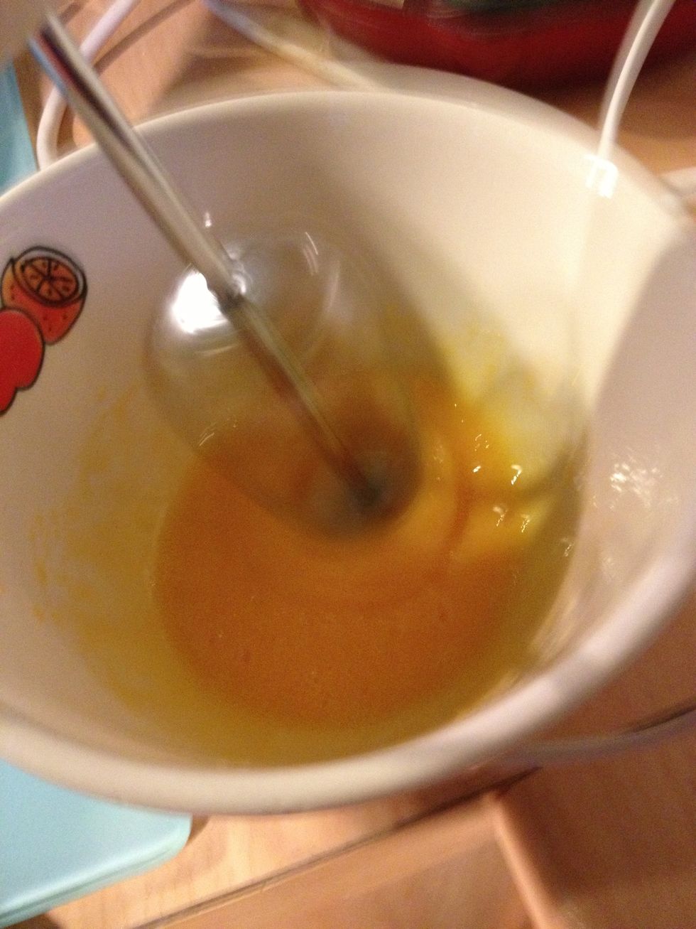 Meantime, beat the egg YOLKS for a couple of minutes...