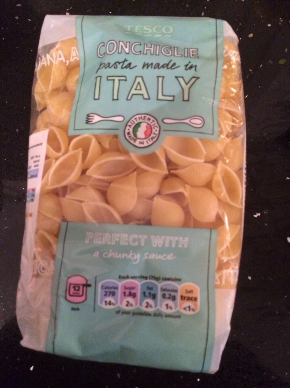 Meanwhile bacon is cooking put on your pasta bring to boil the simmer until cooked I used 3/4 bag