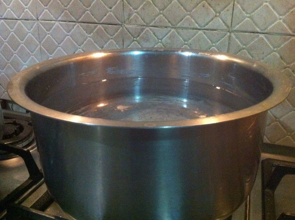 meanwhile boil large amount of water