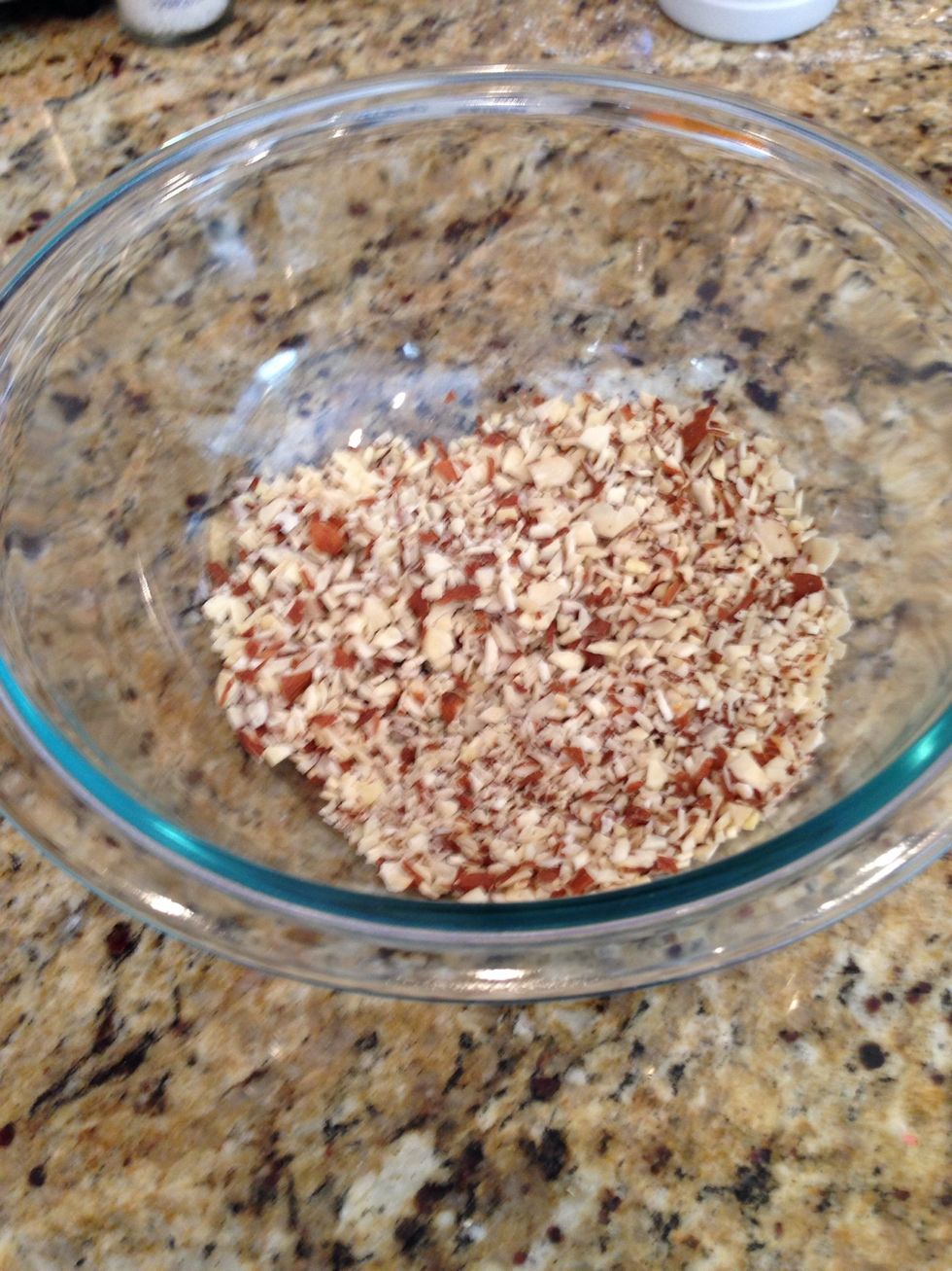Meanwhile chop the almonds