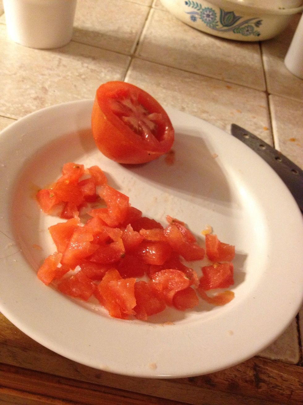Meanwhile chop up your raw veggies...I only like the tomatoes :P