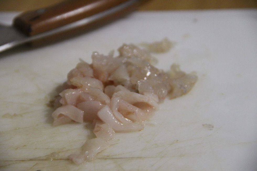 Meanwhile clean your fish and have it ready in small pieaces. I used seabass