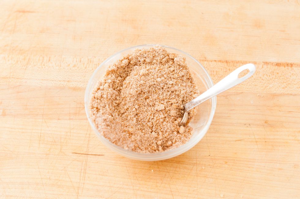 Meanwhile combine sugar, brown sugar and cinnamon in a small bowl.