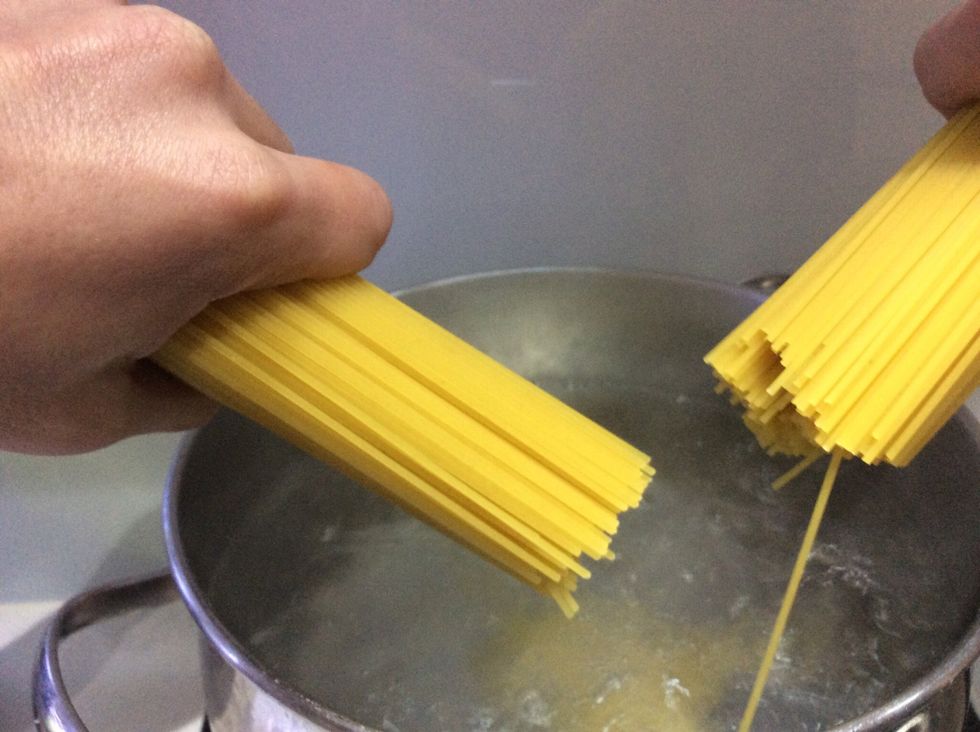 Meanwhile, cook the spaghetti following packet directions until al dente. Drain well.