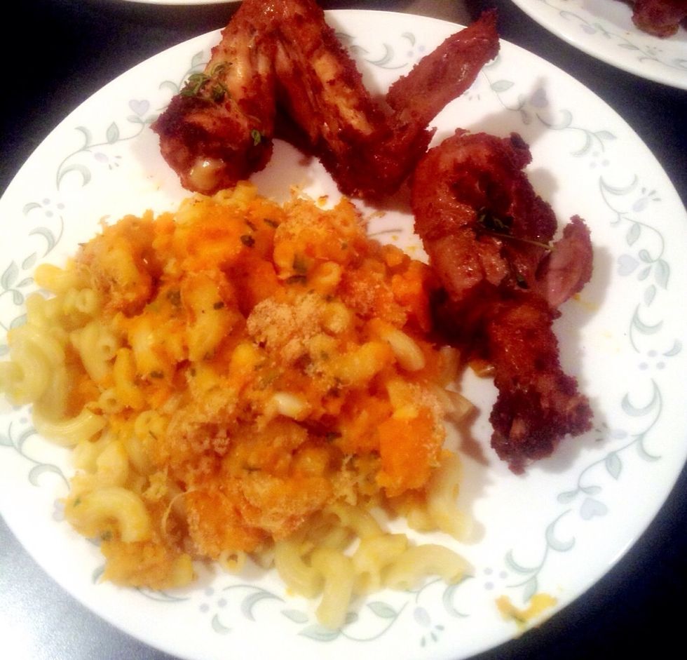 Meanwhile, fry the chicken in the oil until brown.  It should take dark meat about 13 to 14 minutes, white meat around 8 to 10 minutes.  Serve immediately. Fried optional.