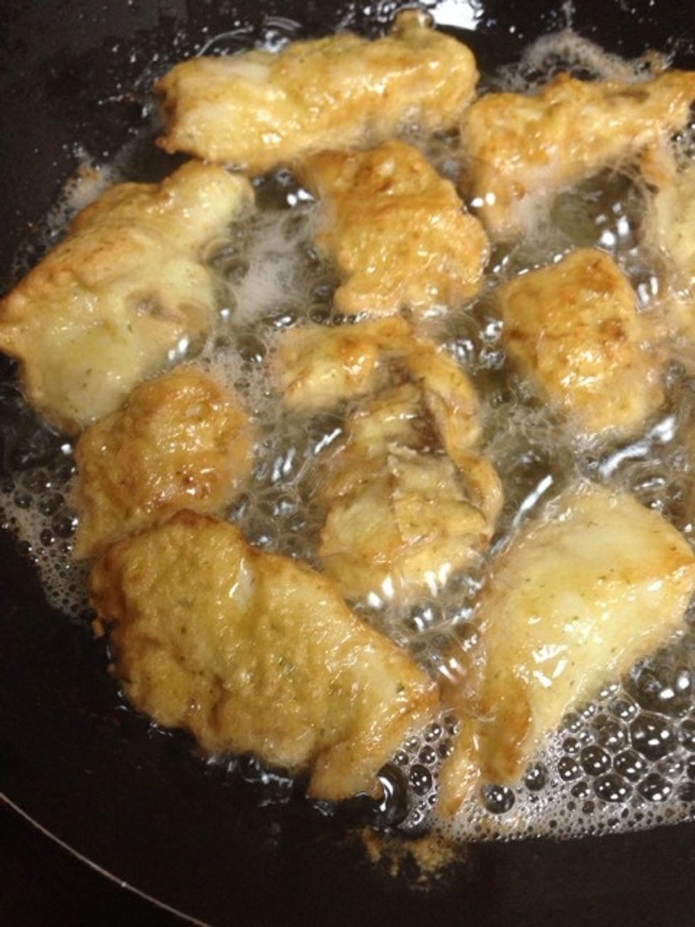 Meanwhile... Keep flipping the fish in the saucepan