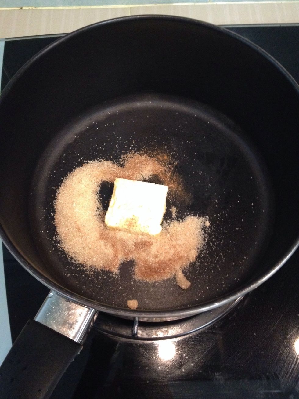 Meanwhile, place butter, sugar and cinnamon in a small pot and stir over low heat until smooth.