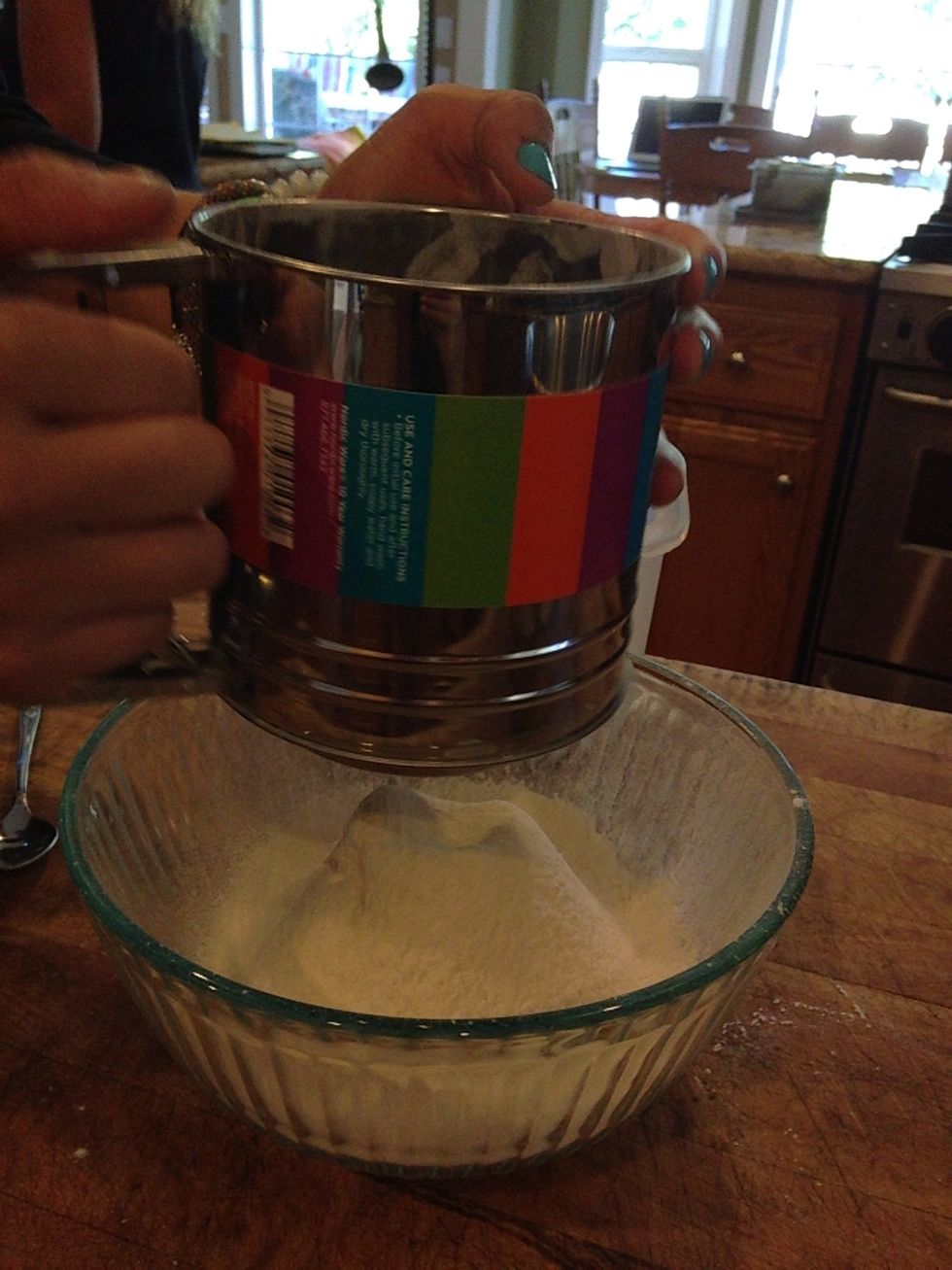 Meanwhile... Sift together four and salt!