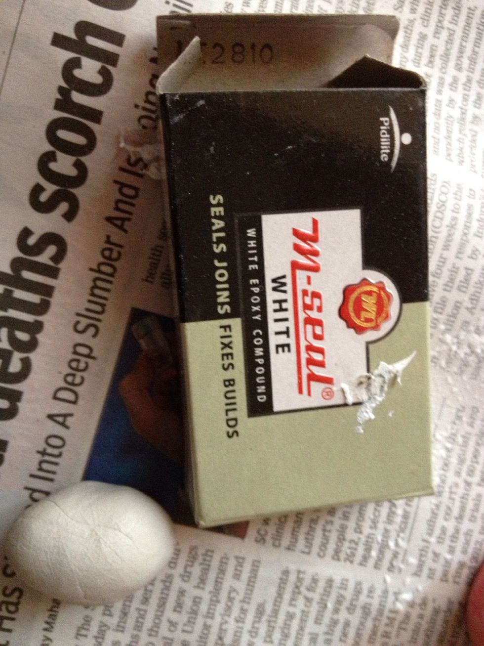 Meanwhile start making the flowers. I'm using m-seal, which is a clay like compound which dries and hardens. Make use of any thing which can be moulded and dries easily & that can be painted on