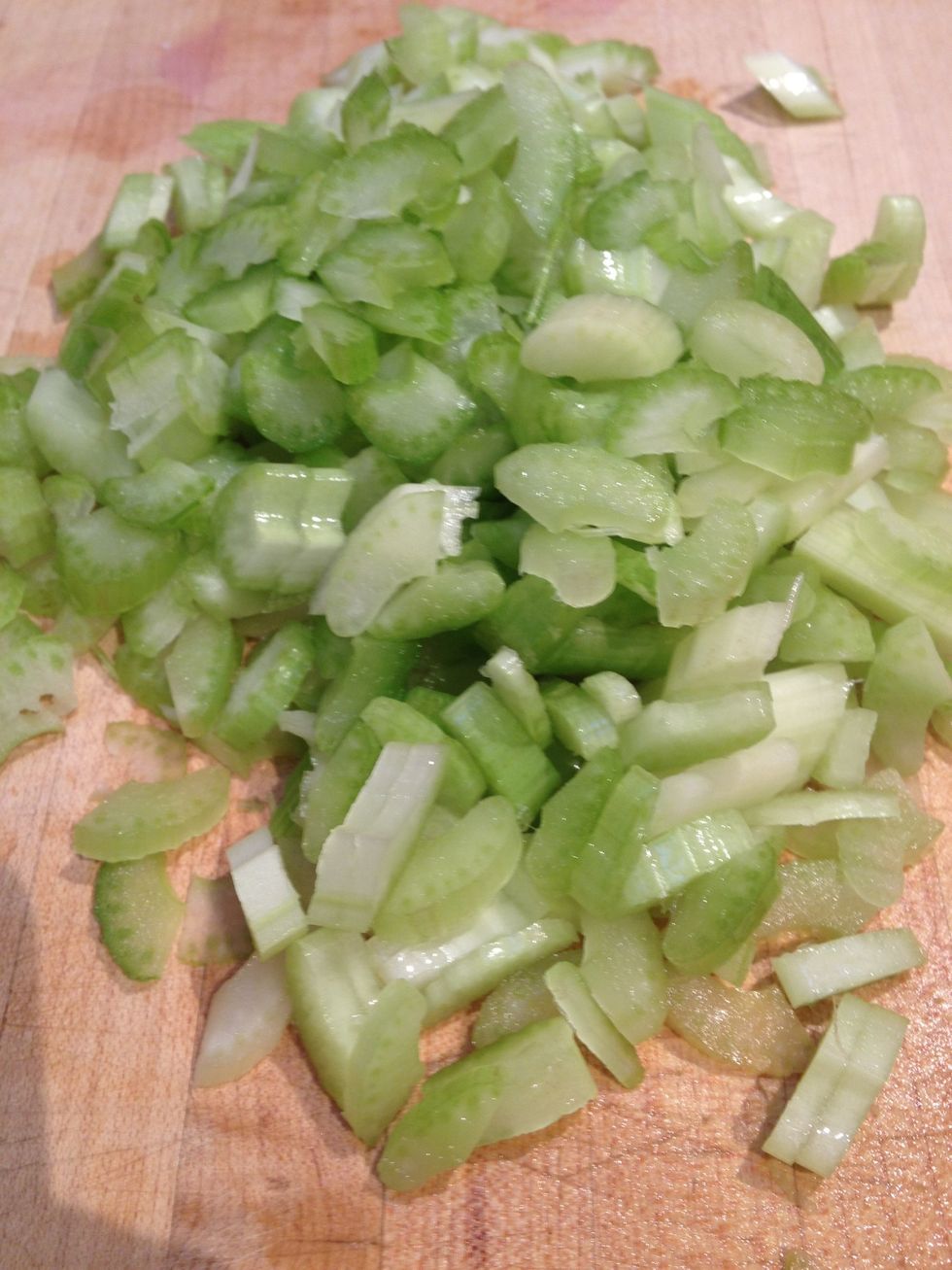 Meanwhile, thinly cop the celery.