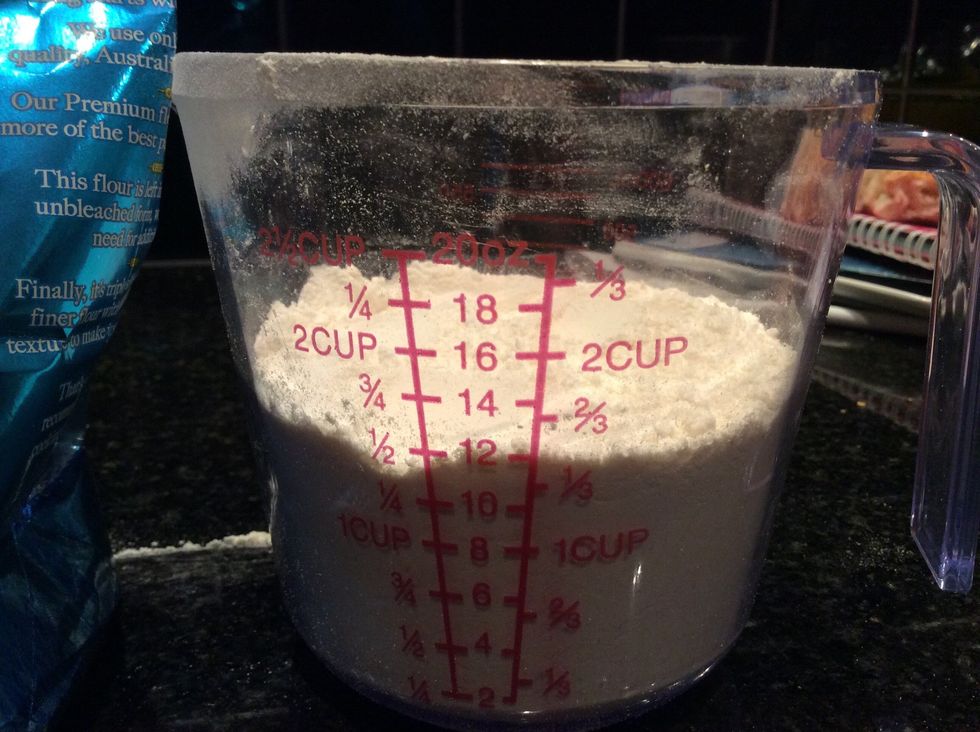 Measure 1 1/2 cups of plain flour