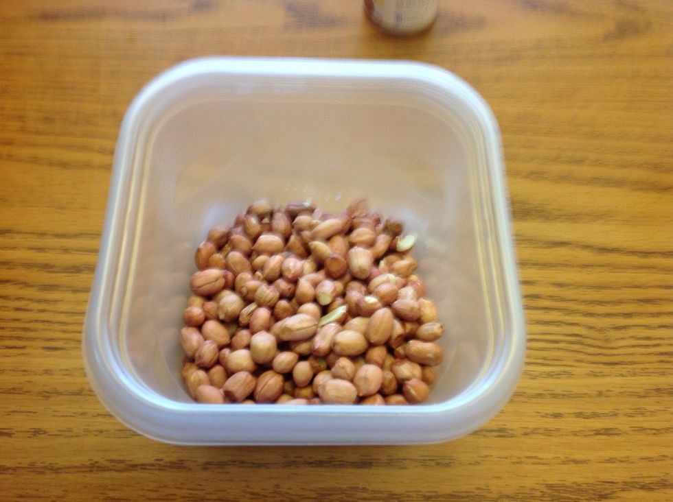 Measure 1 1/2 cups of spanish peanuts