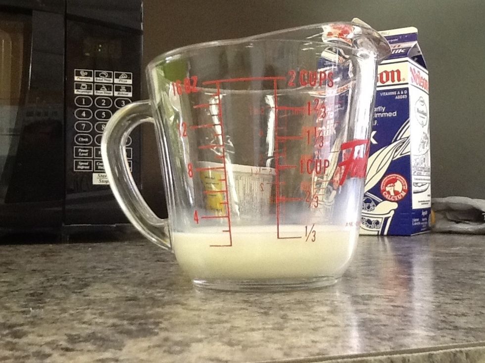Measure 1/3 cup milk