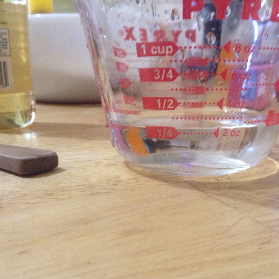 Measure 1/4 cup water