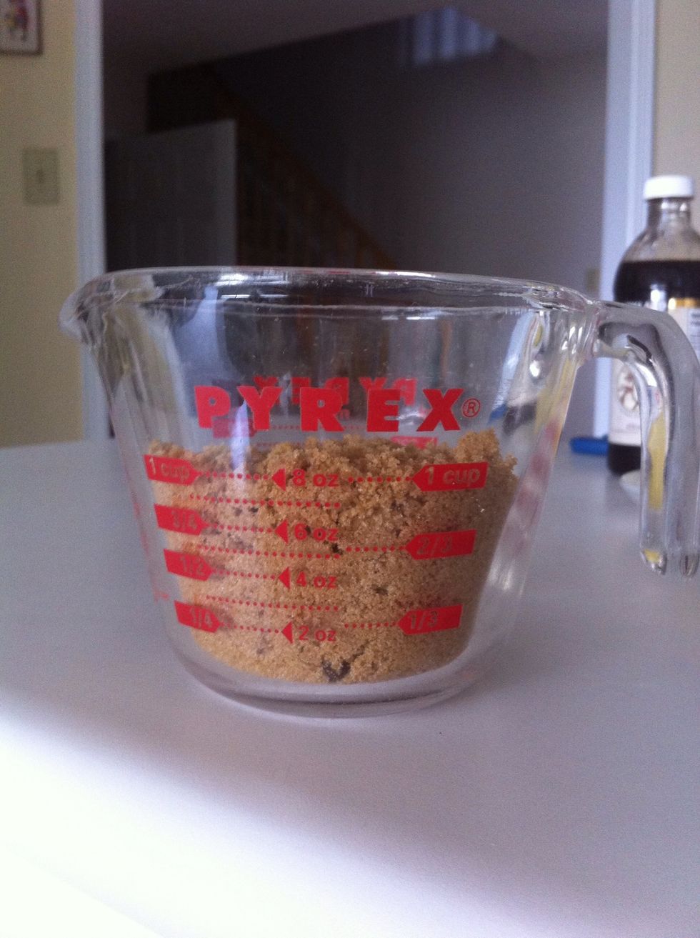 Measure 1 cup of brown sugar and pour into a medium sized bowl