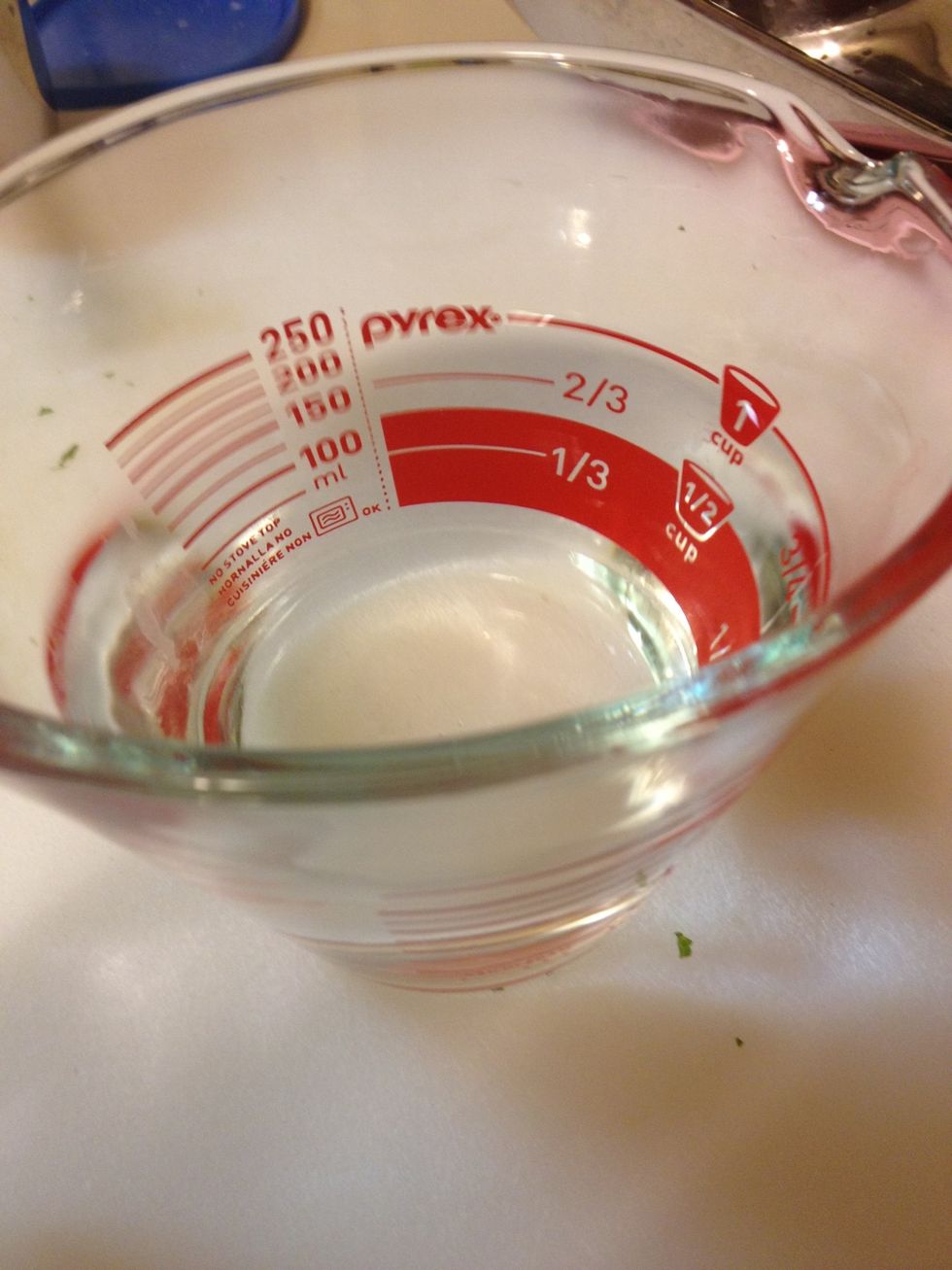 Measure 1 cup of water.